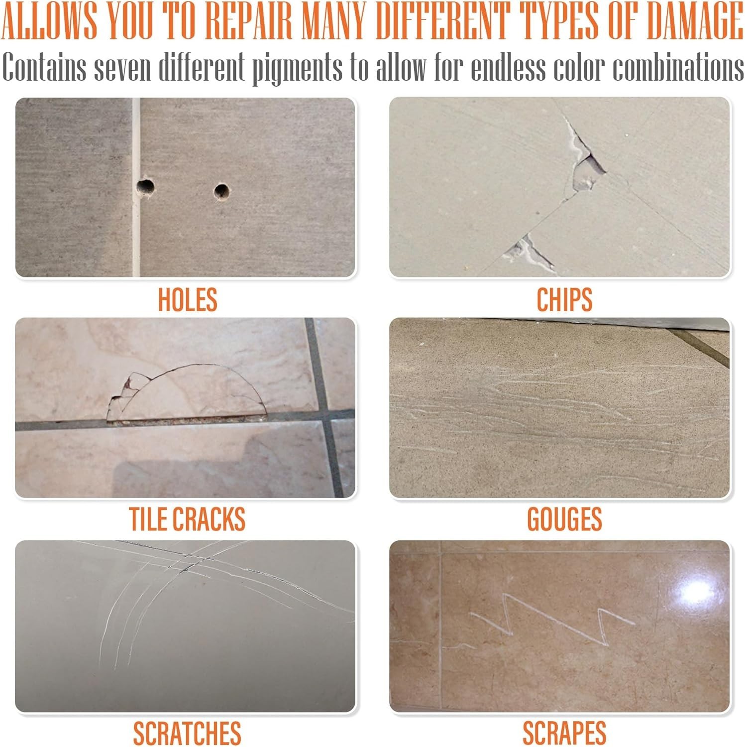 Floor Tile Crack Repair Filler – Ceramic & Porcelain