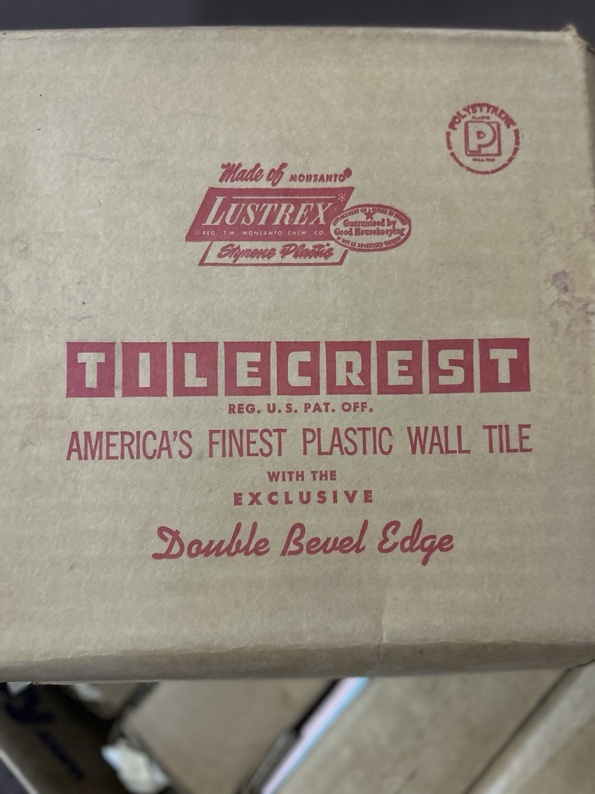 6 PC. Vintage TILECREST 8 1/2 inch square plastic tiles. NOS 60’s MCM Fantasy