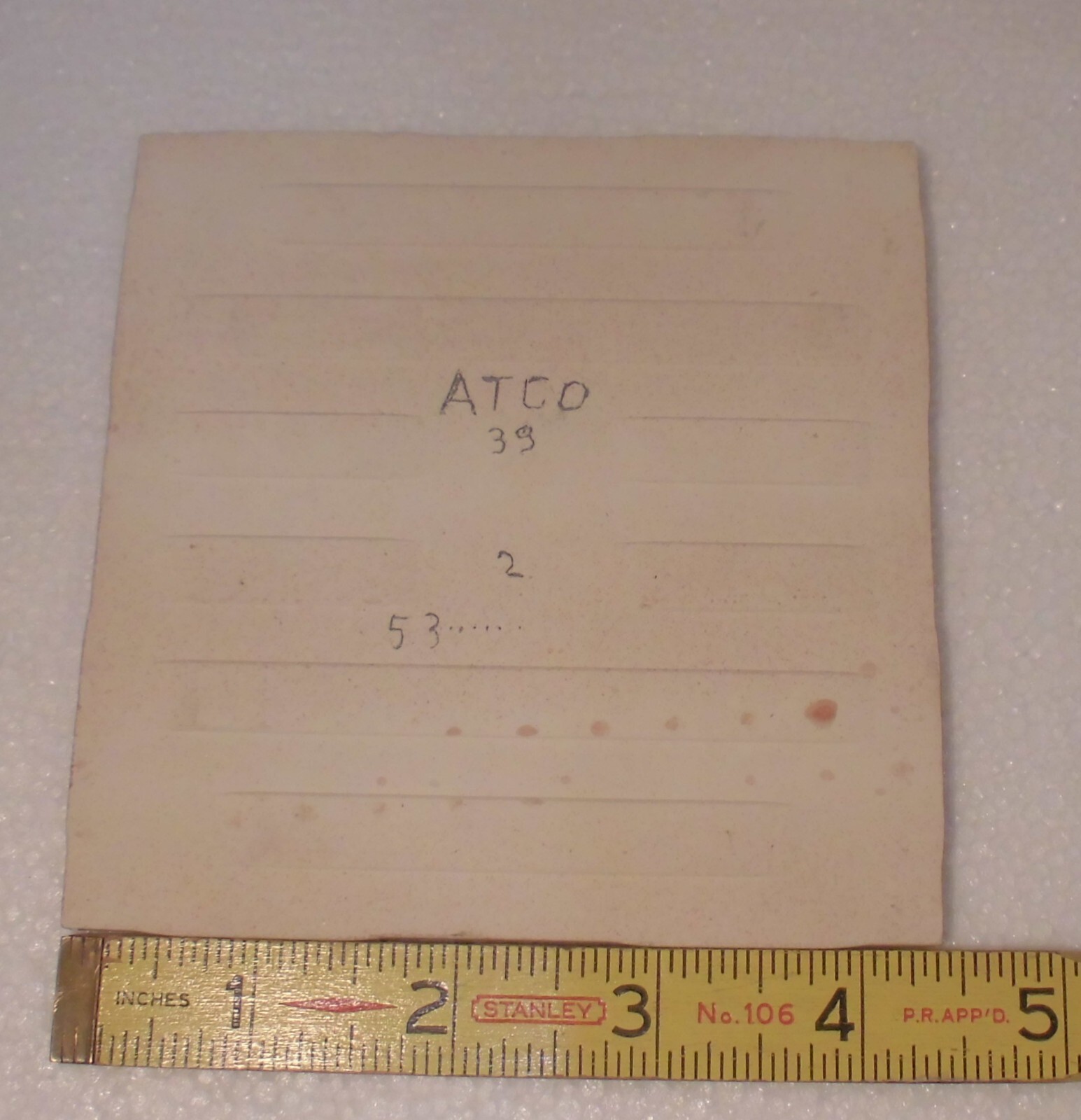 1 pc. Medium Brown – Nutmeg: 4-3/8″ Glossy Ceramic Tile by ATCO, New Old Stock
