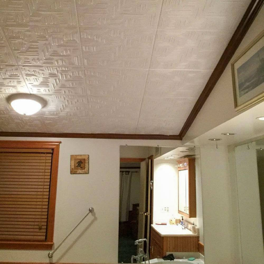 Country Wheat Black Matte 1.6 Ft. X 1.6 Ft. Glue up Foam Ceiling Tile (259.2 Sq.