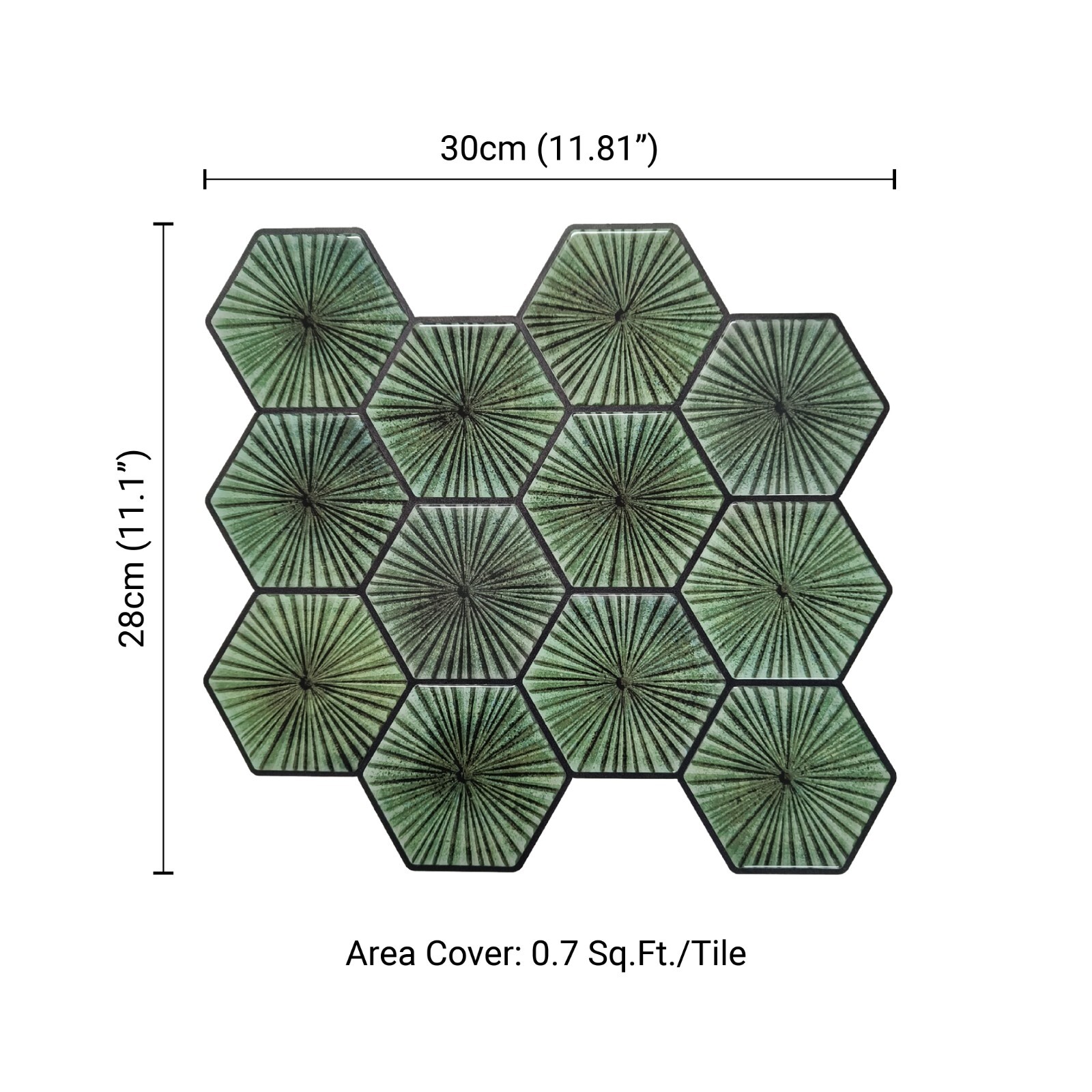 Mosaicowall Sage Green Peel and Stick Wall Tile Kitchen Backsplash Tiles