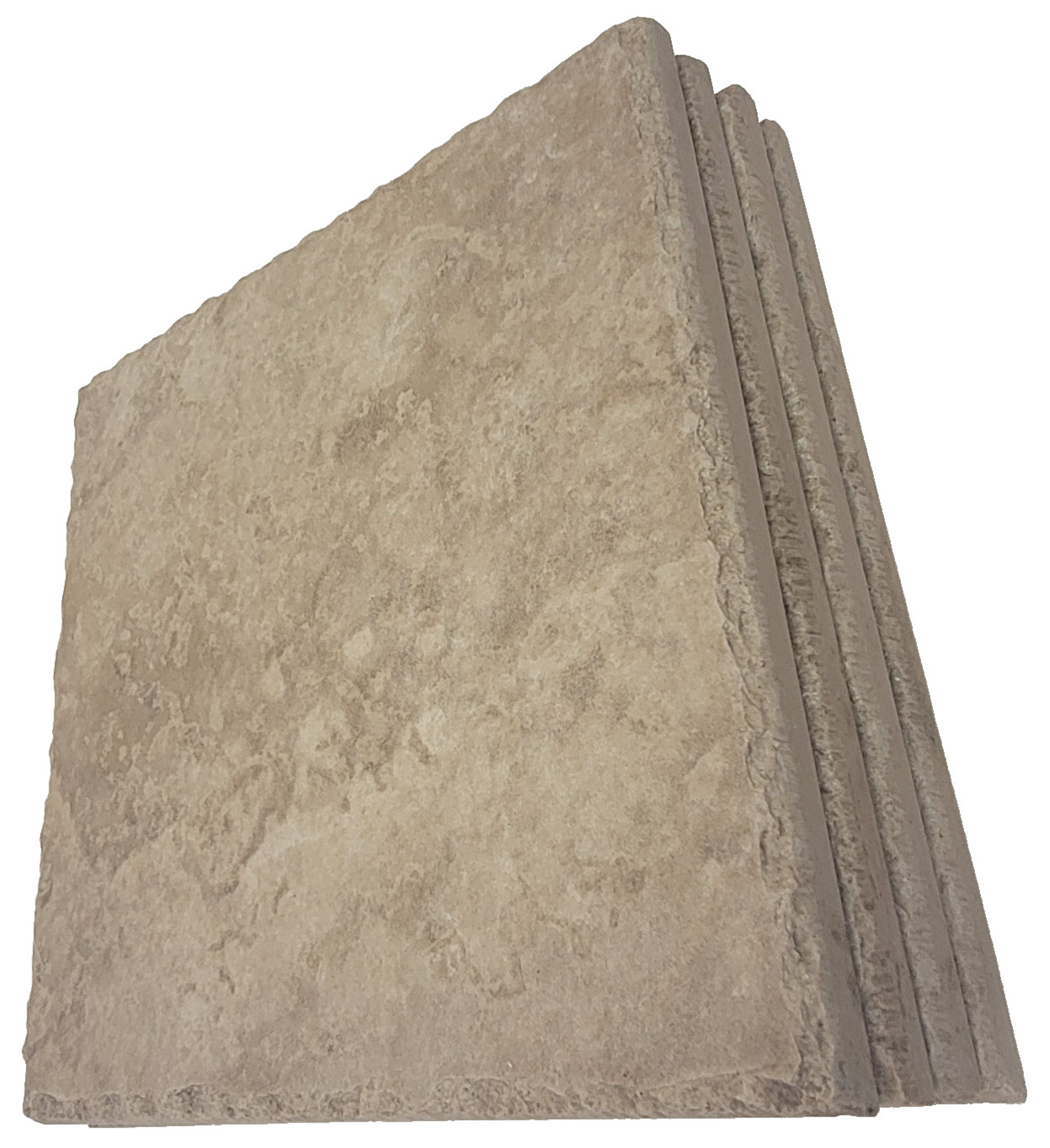 Italian Beige Ceramic Tiles 6.5″ x 6.5″ Chiseled Edge (Lot of 4) Rustic Tumbled