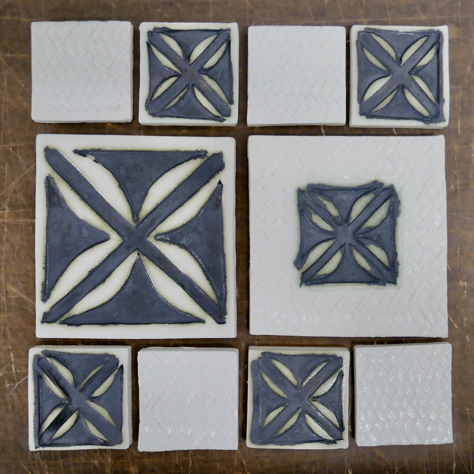 Set of 10 Contemporary Decorative Tiles Mid Century Modern