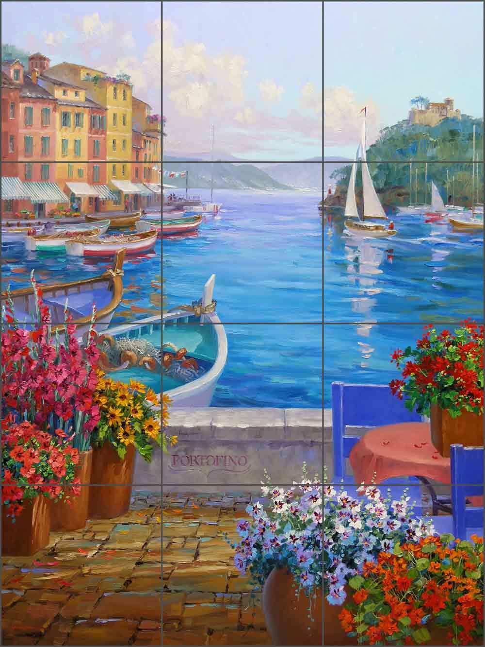 Mikki Senkarik Mediterranean Art Ceramic Backsplash Tile Mural MSA140