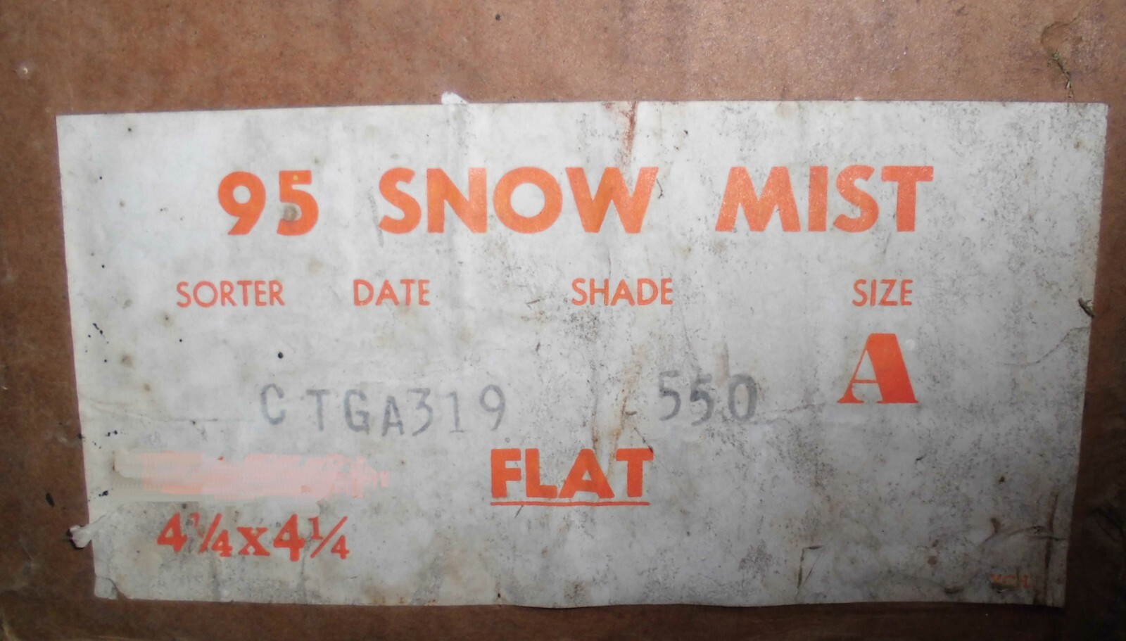 1 pc. Snow Mist: 4-1/4″ Matte White Ceramic Tile: American Olean, 1950’s-80’s