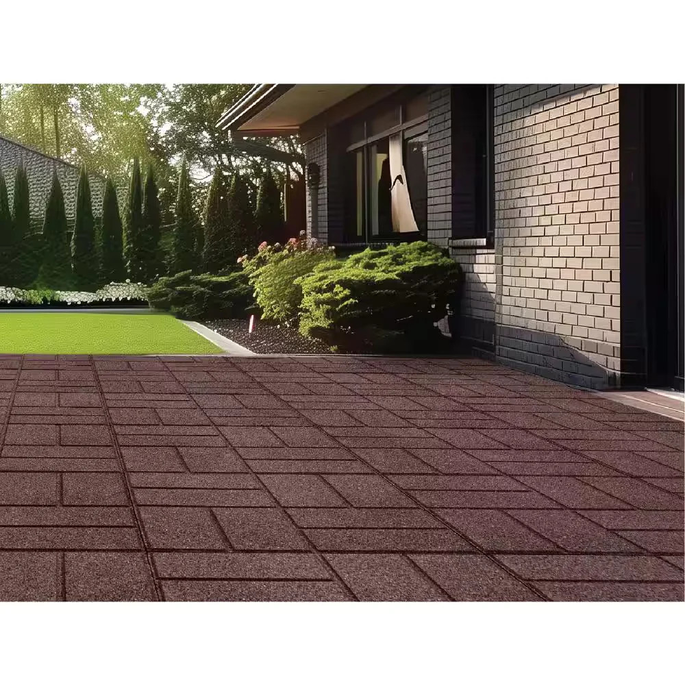 16 in x 16 in Brown SmartLoc Interlocking Rubber Paver 9-Pack DCPV16ILBN9