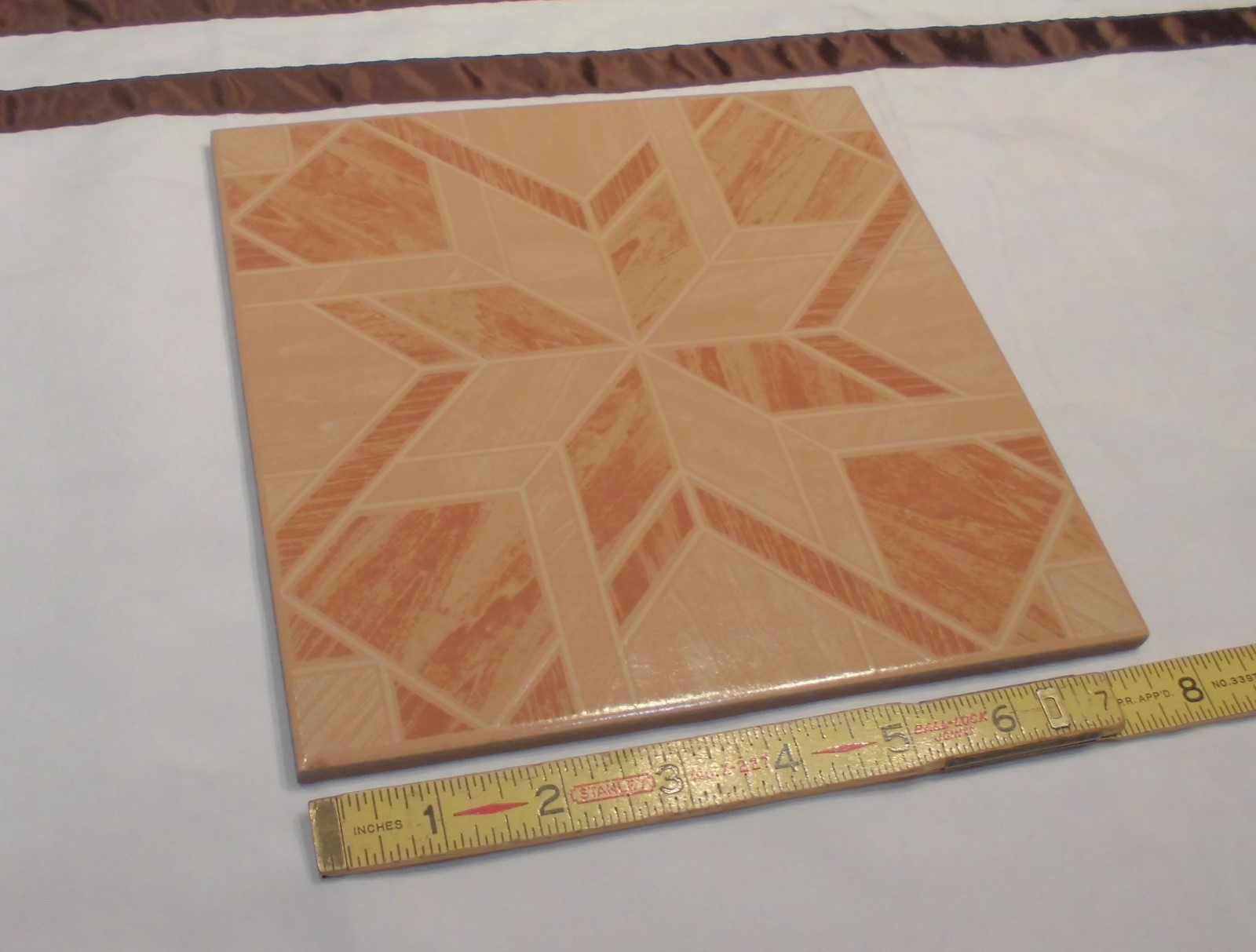 1 pc. *Parquet Wood Look* Ceramic Floor Tile 8″ X 8″ by Interceramic Co. NEW