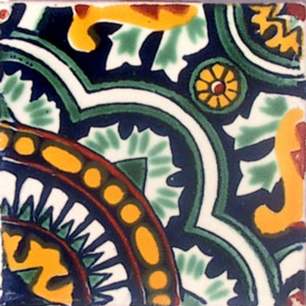 9 MEXICAN TILES WALL OR FLOOR USE TALAVERA MEXICO CERAMIC HANDMADE POTTERY C#077