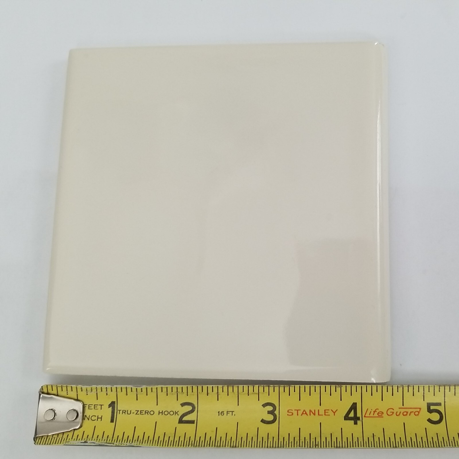 1 Almond Bullnose wavy polished surface 4-3/8″ Glossy Ceramic Florida Tile New