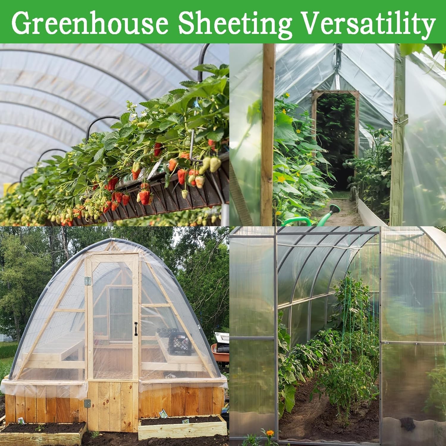 8FTx26FT Greenhouse Plastic Sheeting, 6 Mil Thick Clear Polyethylene Film, Wa…