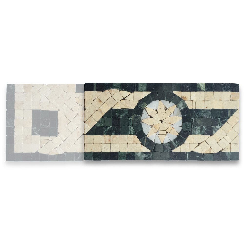 B0071P Marble Mosaic Border Accent Listello Tile Legend Jade 3.5×7.1 Polished