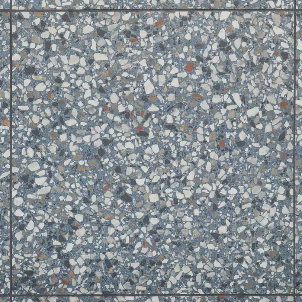 Bryant Ocean Blue 23.4 In. X 23.4 In. Matte Porcelain Terrazzo Look Floor and Wa