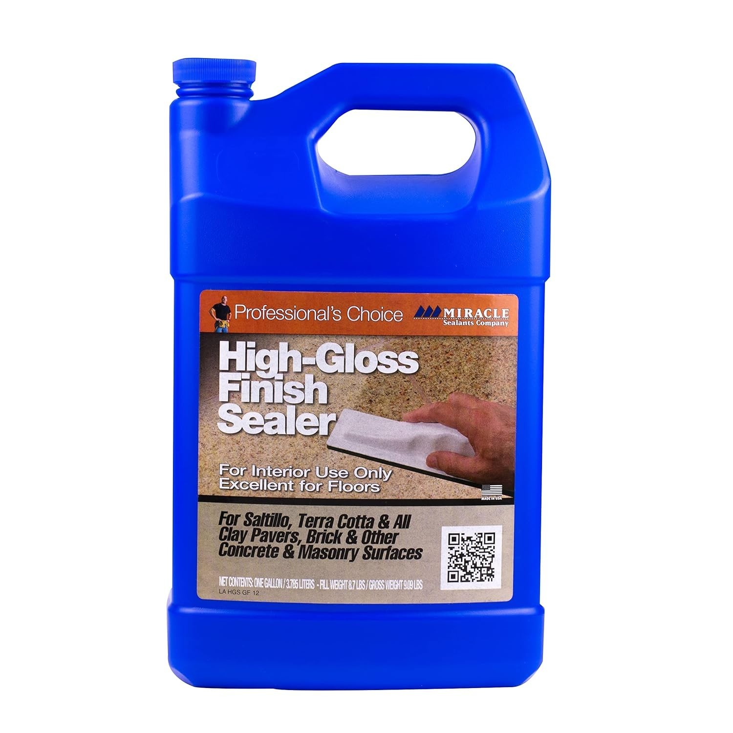 Clear High-Gloss Sealer for Tile and Stone, 1 Gallon – Low VOC & Superb Coverage