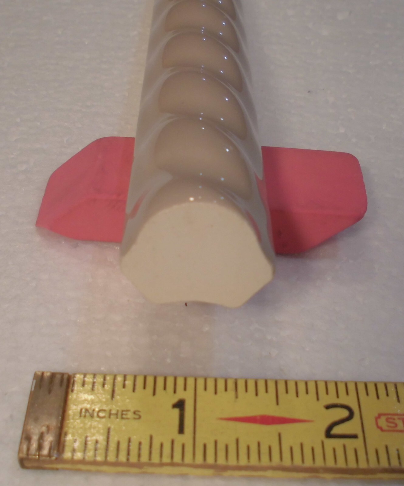 1pc. Darker Fawn Beige Color, Ceramic Sizzle Liner Rope Tile 3/4″ X 6″ NEW