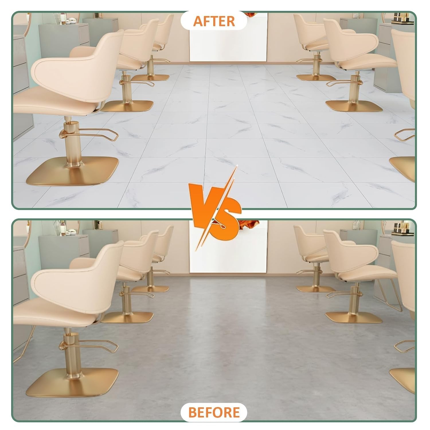 White Marble Peel and Stick Floor Tile 12in x 12in Waterproof Vinyl Flooring