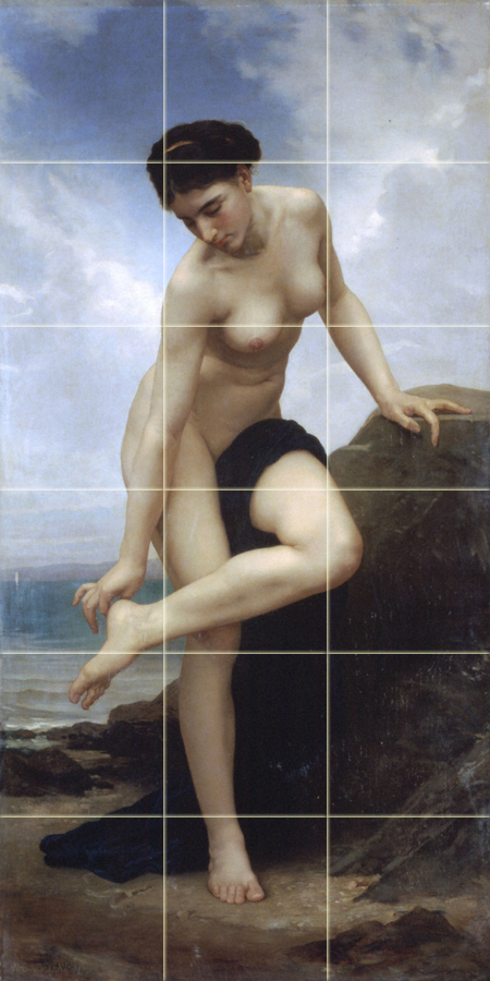 18 x 36 Art William Bouguereau After Bath Tiles Mural Ceramic Bath Tile #1467