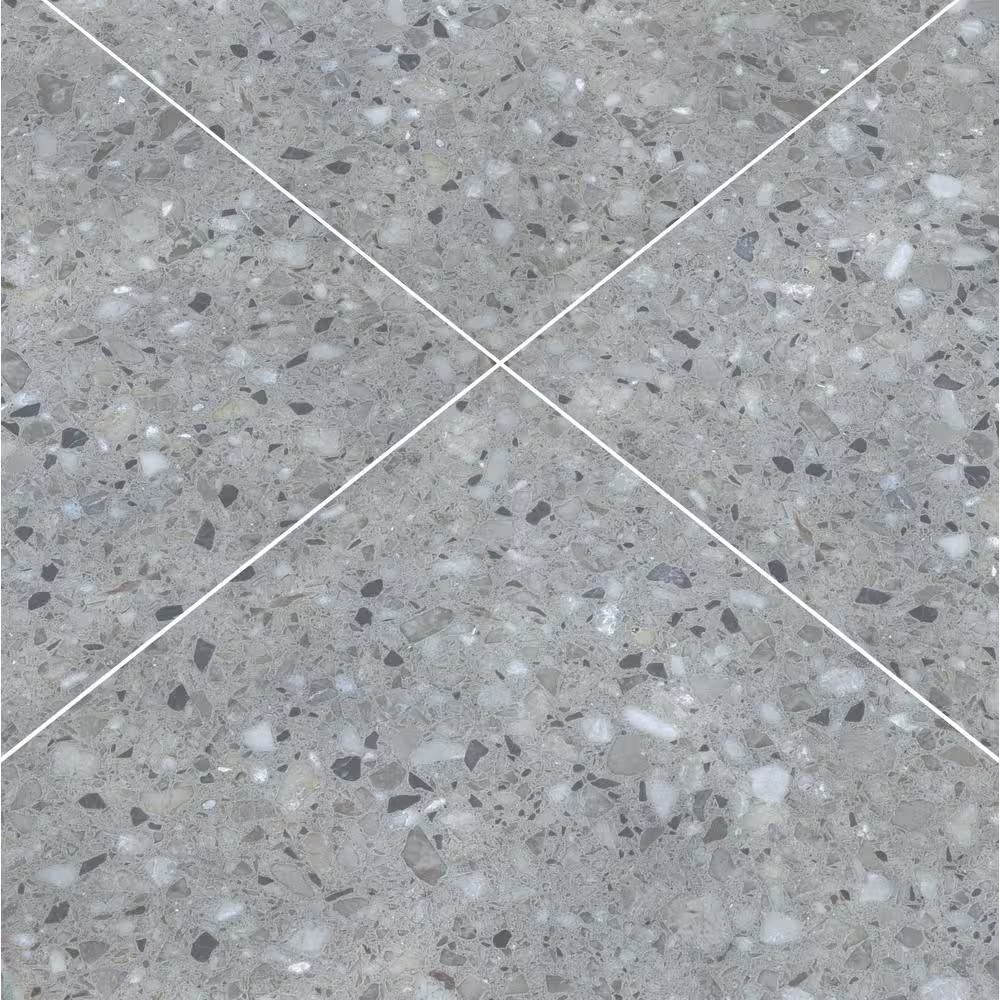 Terrazo Gris 2 Cm. X 24 In. X 24 In. Matte Porcelain Paver Floor Tile (8 Sq. Ft.