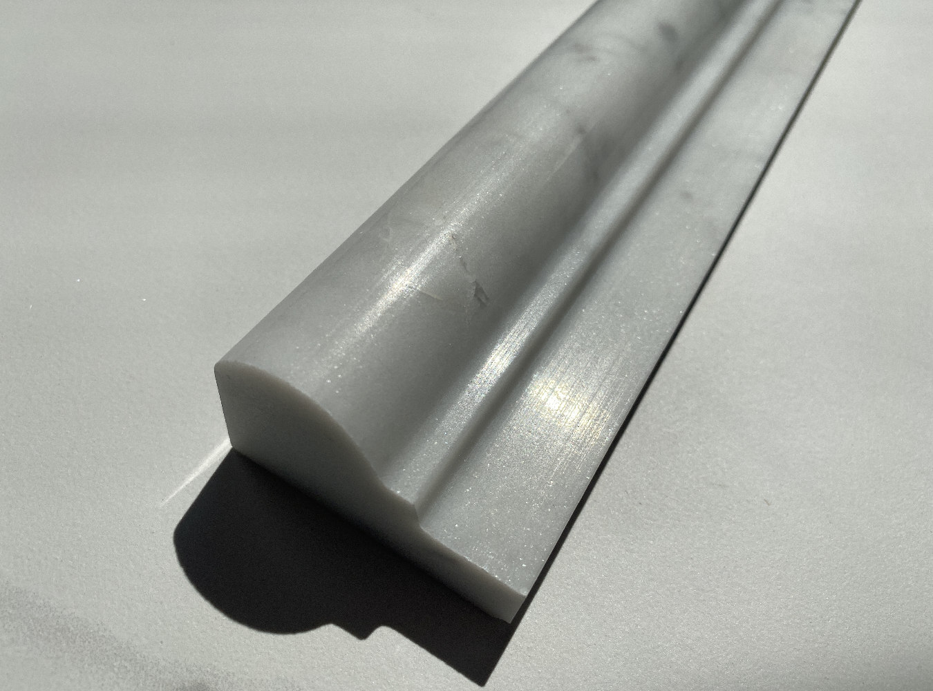 C04P Chair Rail Carrara Marble Venato Carrera Bullnose Trim Molding Polish