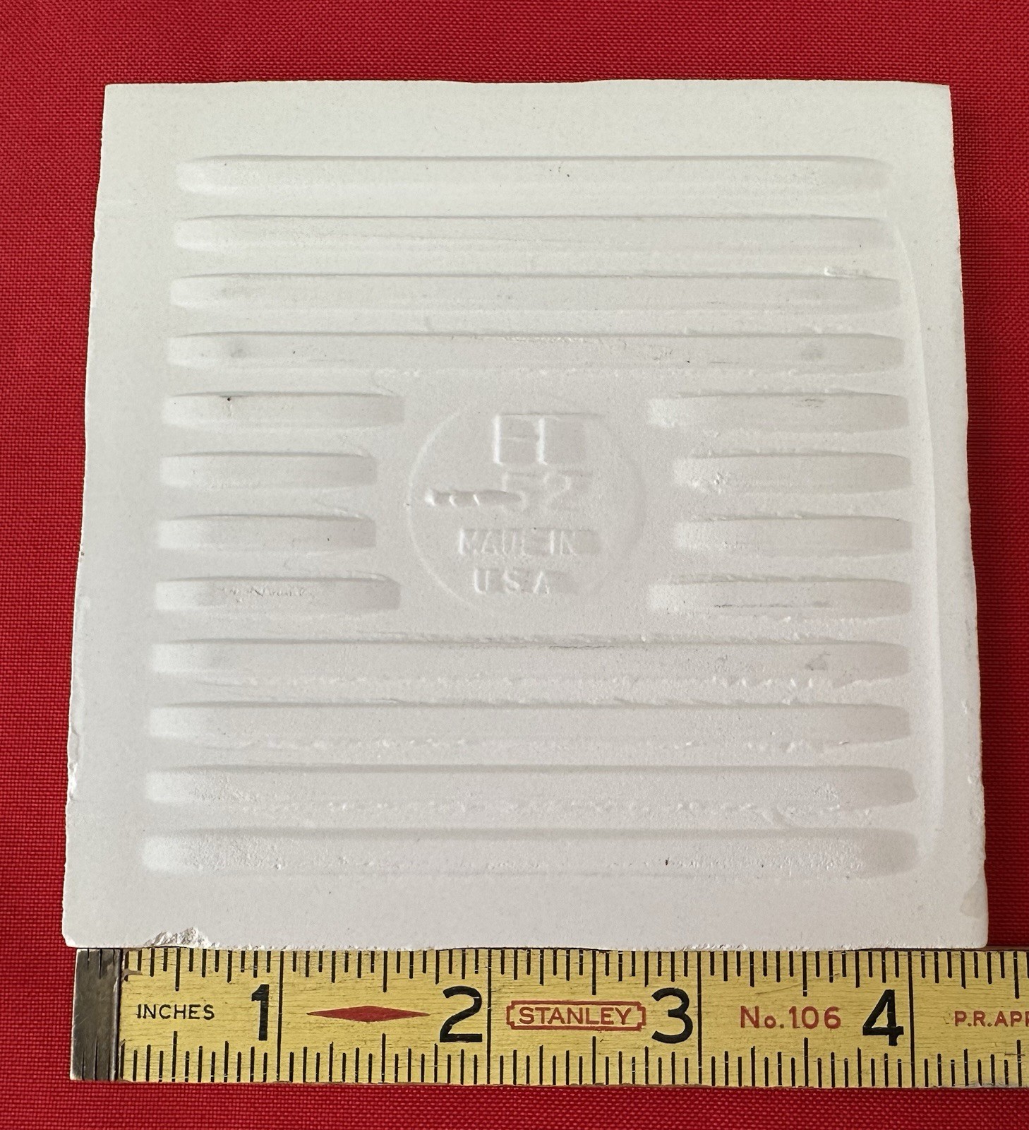 1 pc. *Almond Color* Crystal Glazed Ceramic Tile 4-3/8″ by Florida Co. New