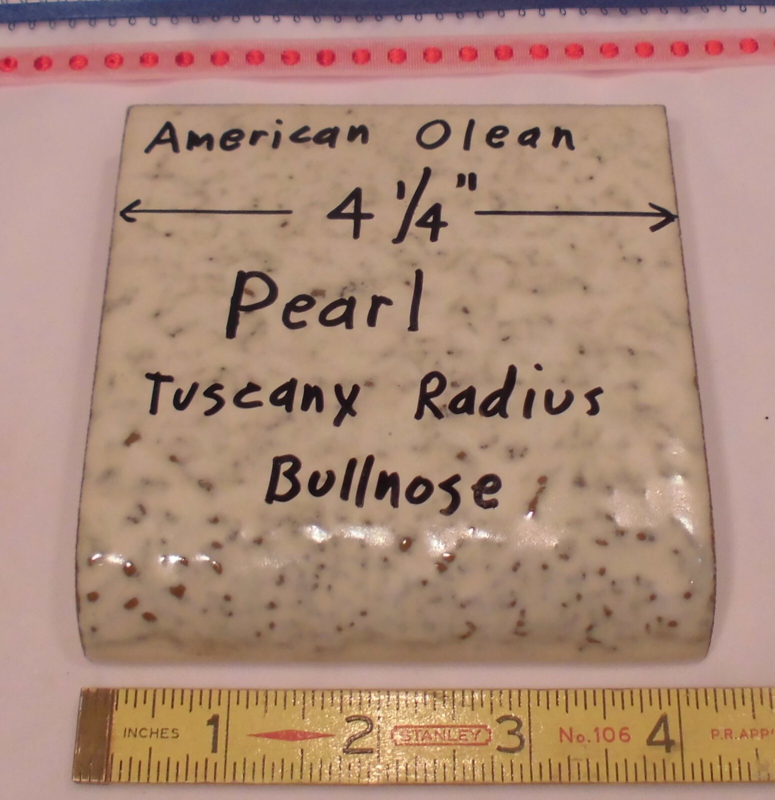 1 pc. Pearl #945: 4-1/4″ Ceramic Tile; Tuscany Glaze; by American Olean NOS