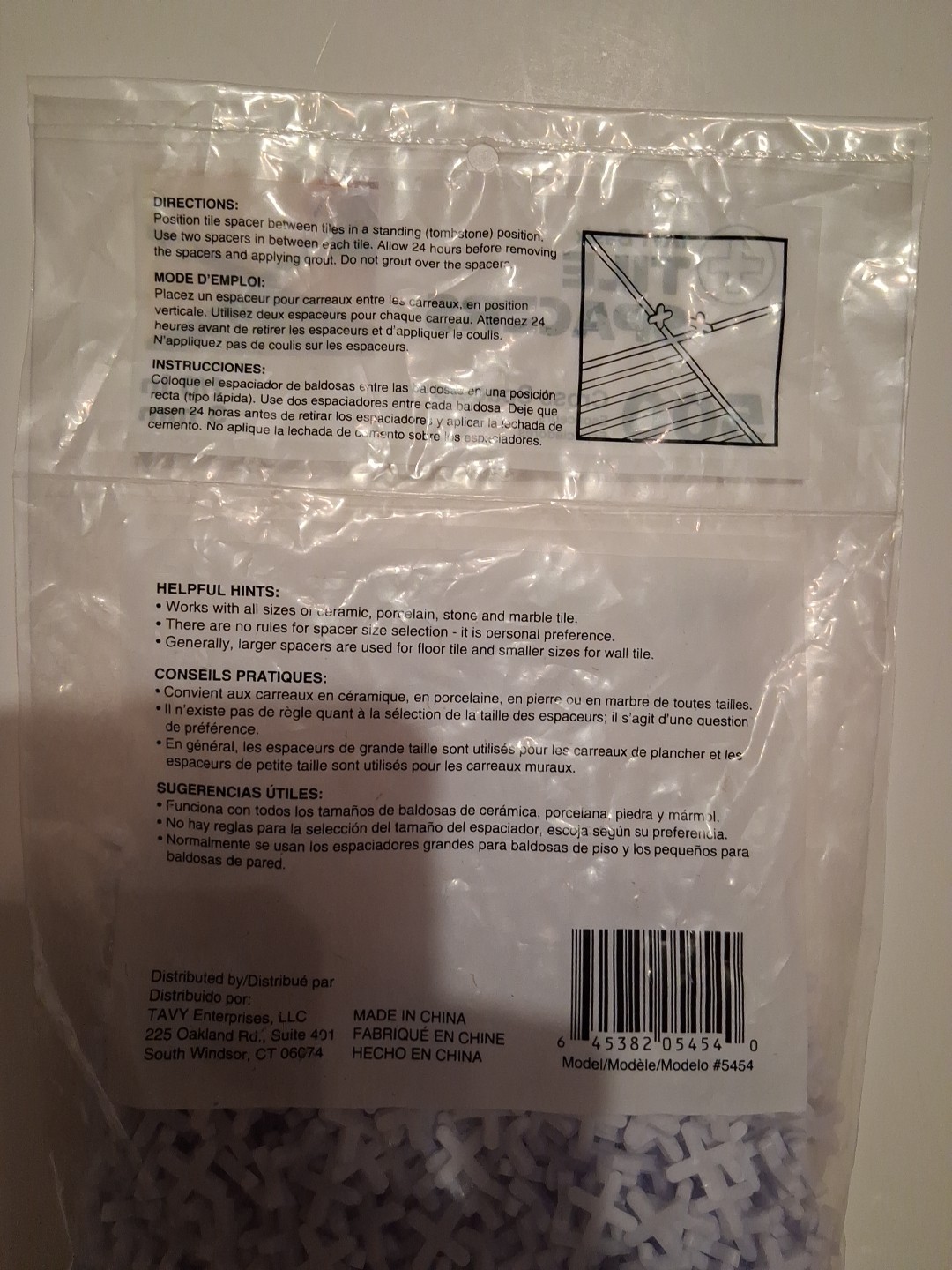 TAVY BASIX Tile Cross #5454 Spacers 1/8″ 3mm – 500 count NEW & SEALED!