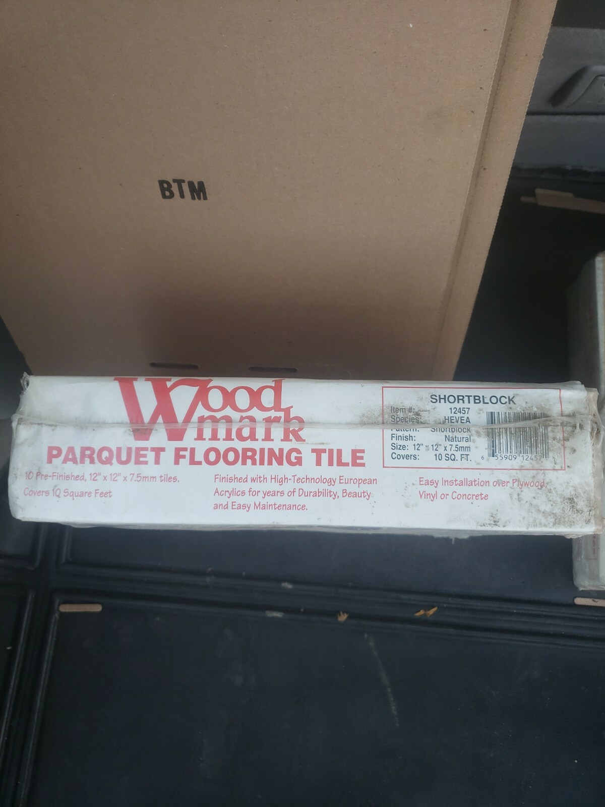 Wood Mark ONE BOX ,,,10 sq ft 12 x 12 Parquet hardwood flooring.