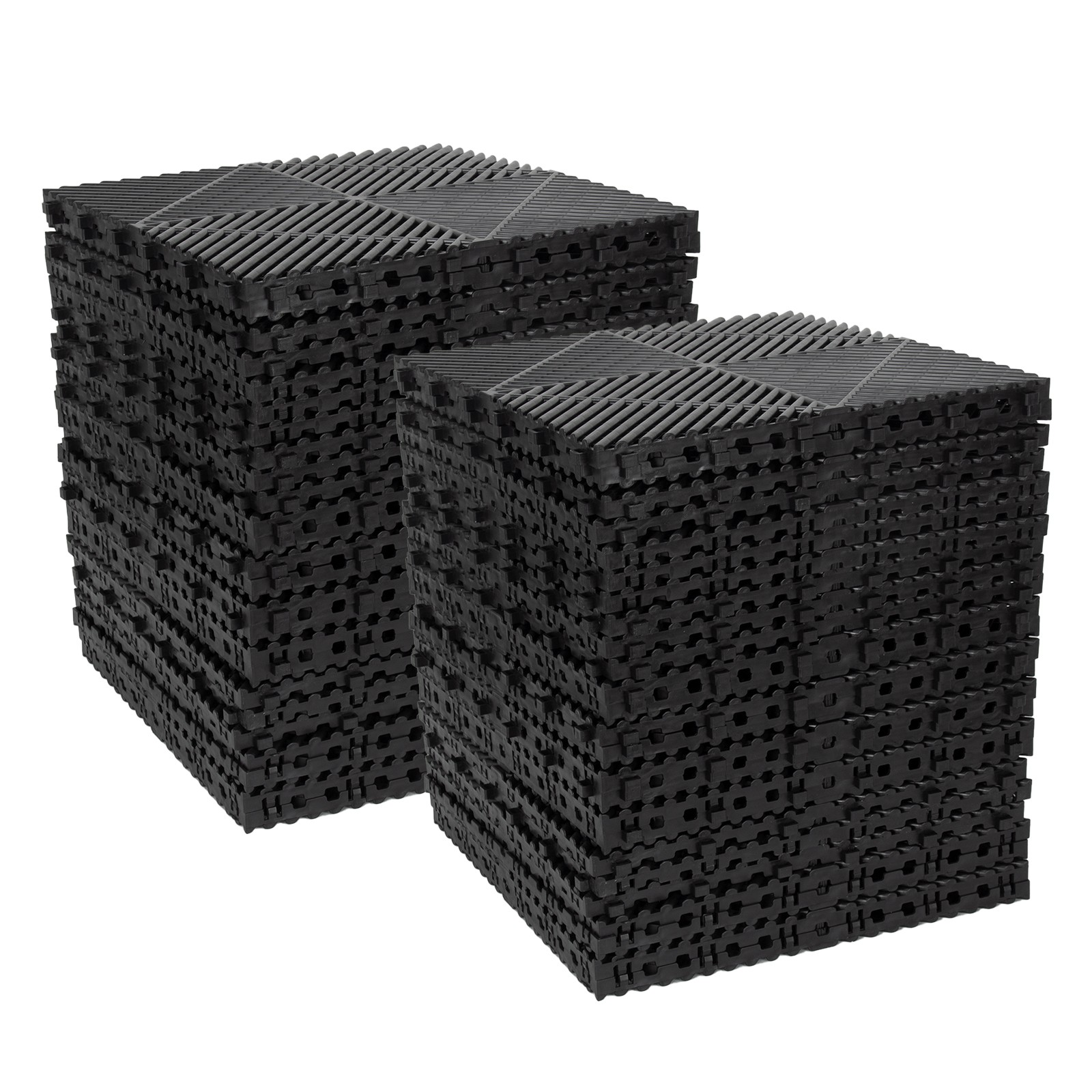 15.75 x 15.75” Interlocking Garage Floor Tiles Vented Water Drainage 50Pcs