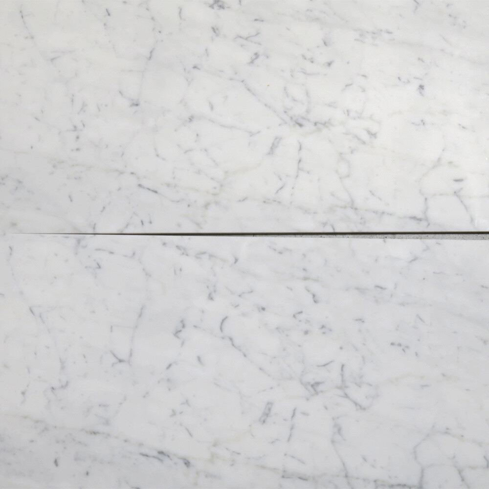 C48H 12×24 Carrara Marble Wall Floor Tile Honed White Carrera Venato Bianco