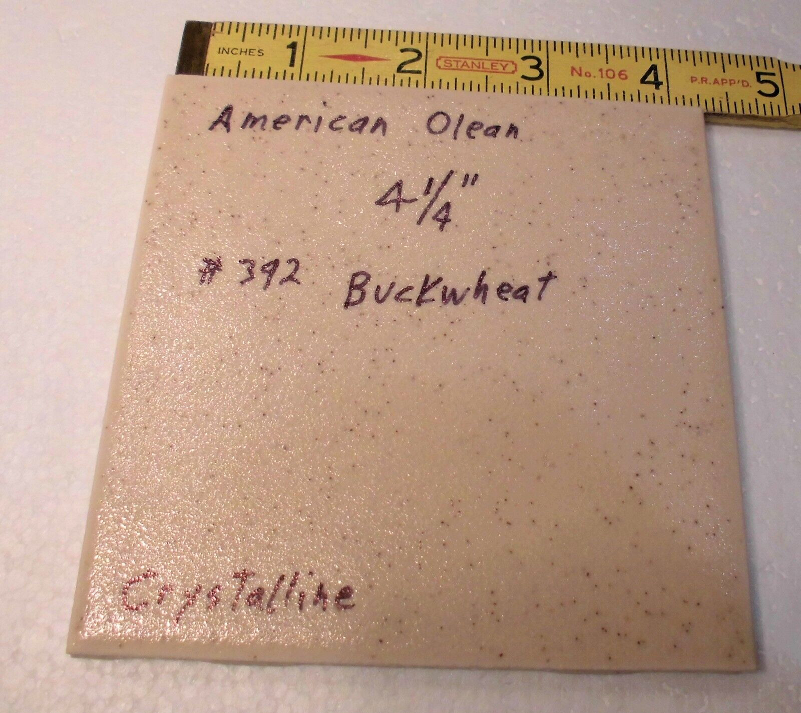 1 pc. Buckwheat: 4-1/4″ Crystalline Ceramic Tile, American Olean, Made 1980’s