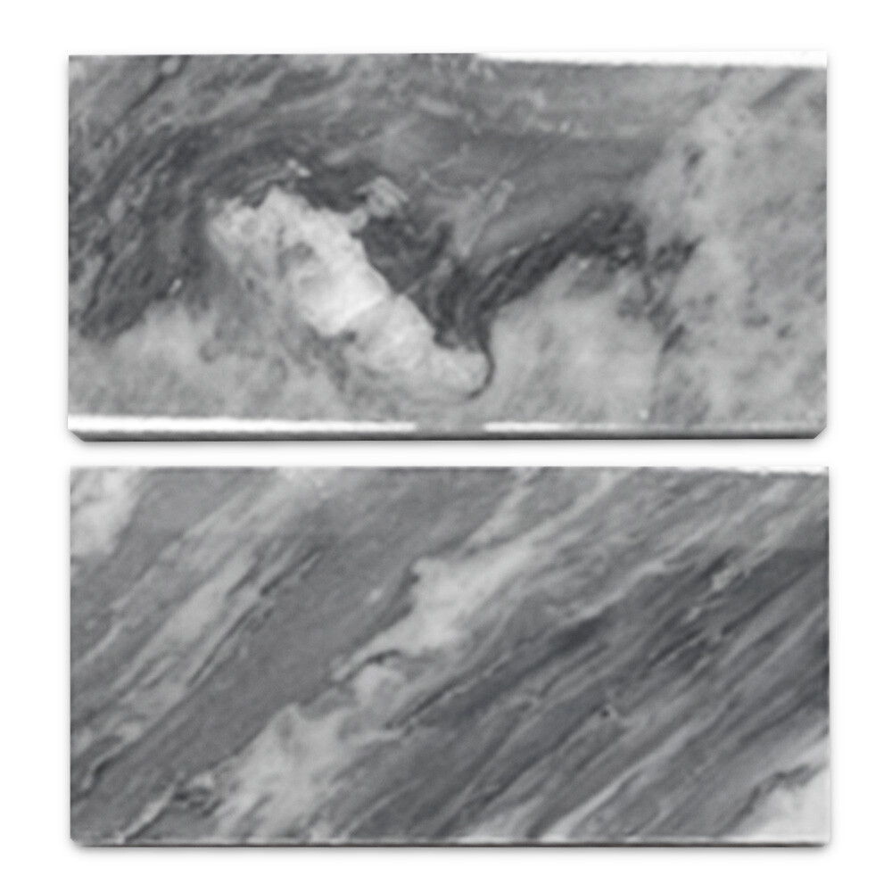 K41P Bardiglio Gray Dark Grey Marble 3×6 Subway Tile Polished