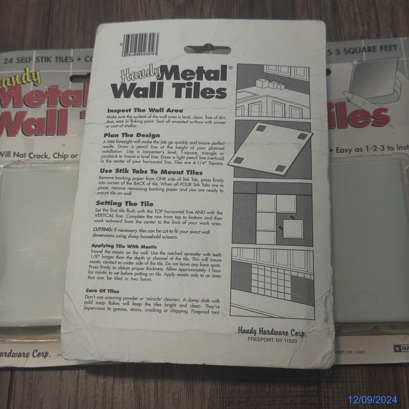 Handy Metal 4″ Square Wall Tiles Almond Finish 3 Packages Total [72x Tiles]