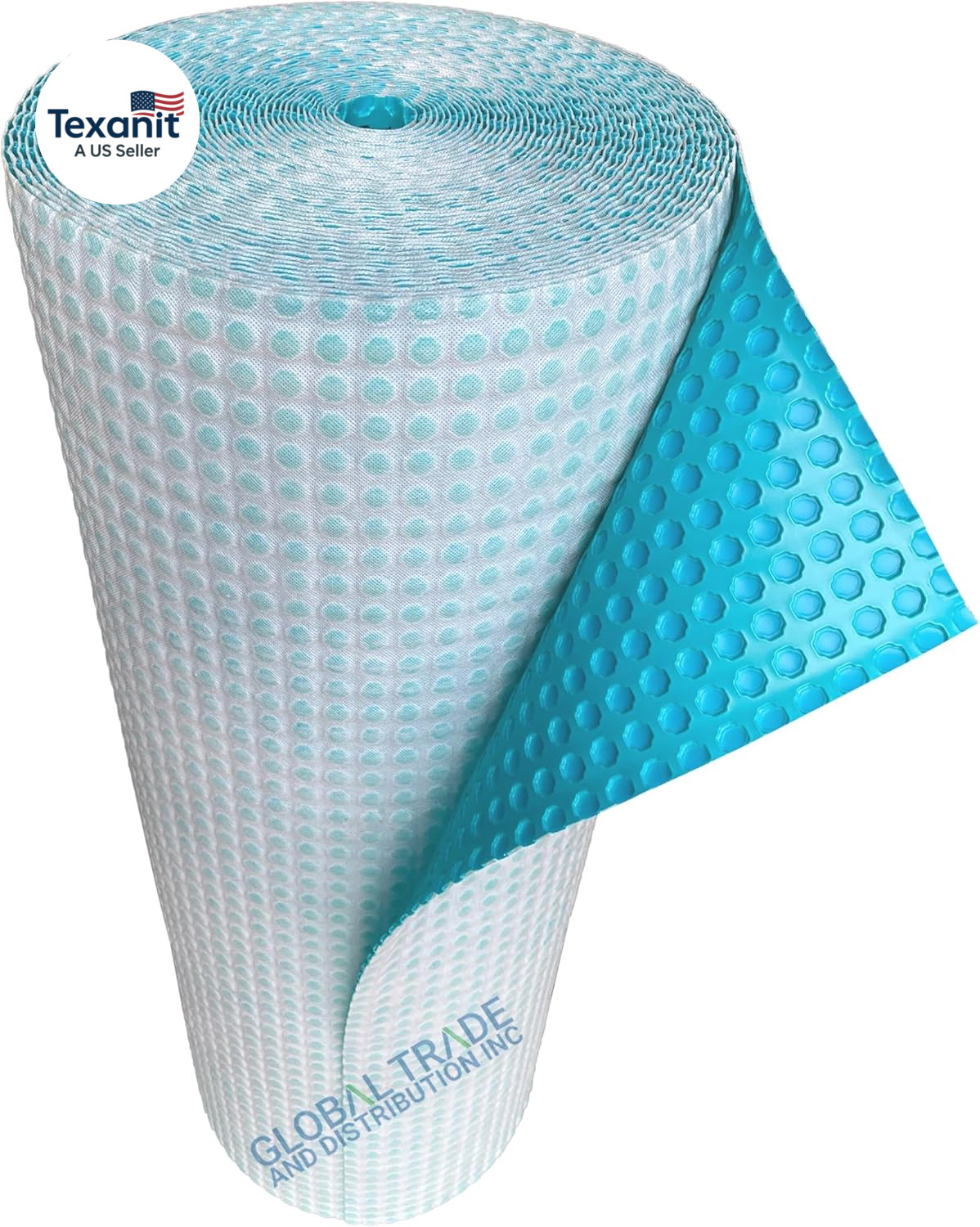 Uncoupling Waterproofing Membrane Roll, 54 Sq Ft (3.3 Ft X 16.4 Ft), 1/8” Anti-