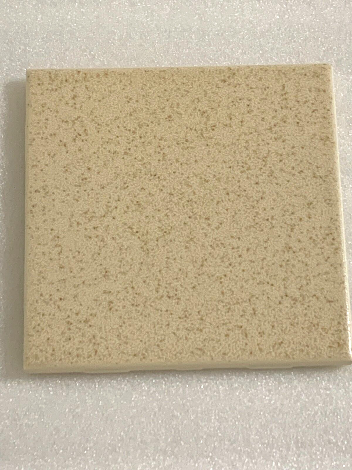 Vintage New Mosaic Ceramic Beige / Brown Speckled 4 3/8″ x 4 3/8″ Crystalline