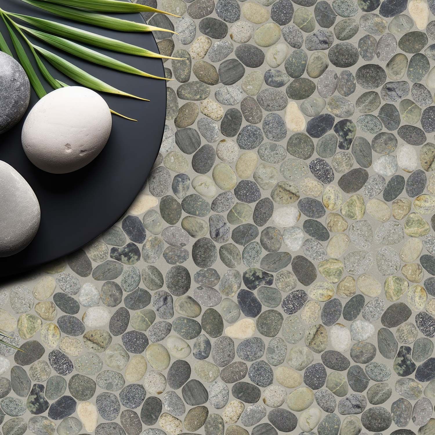 Tan Pebble Natural Stone Mosaic Wall & Floor Tile ($11.50/SqFt)