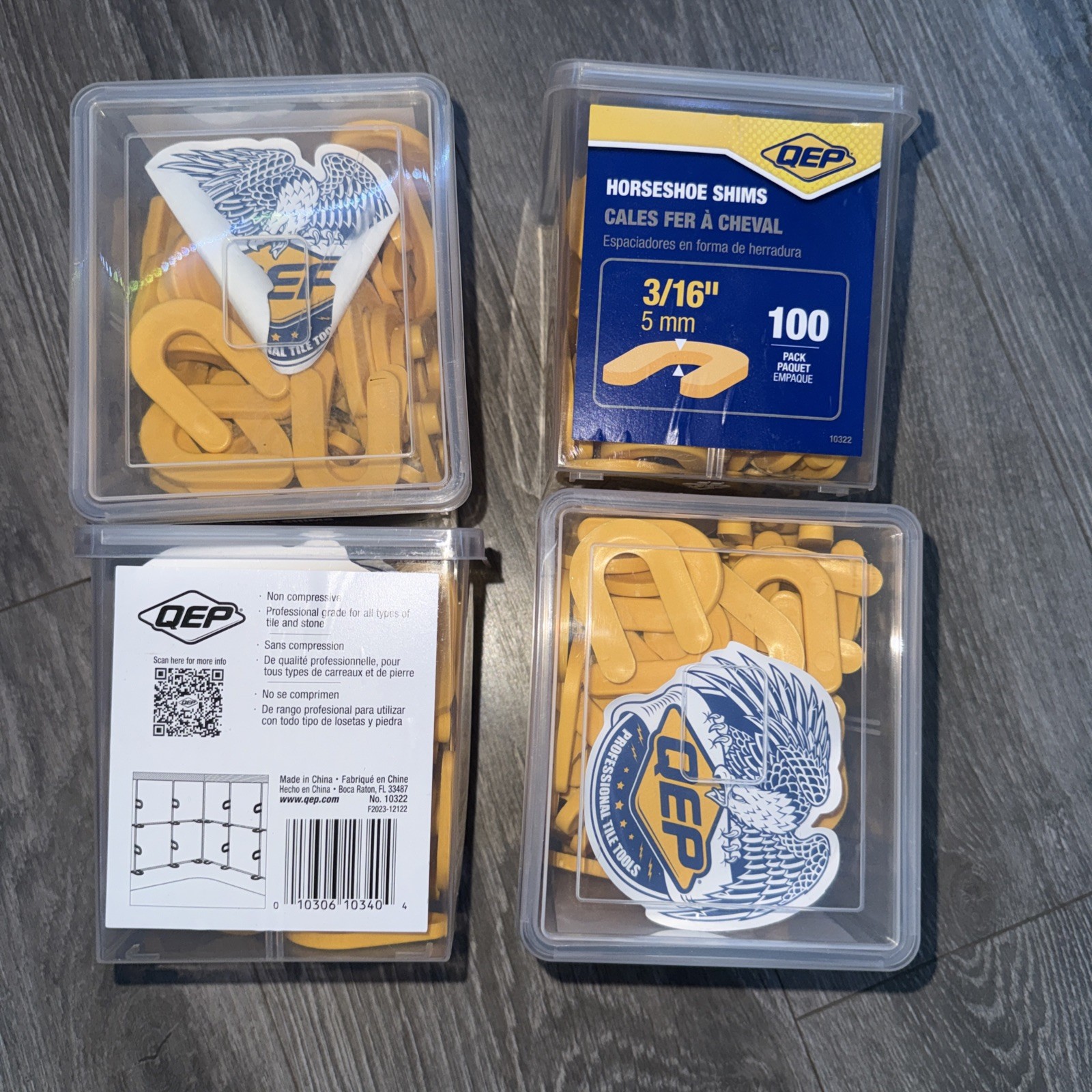 QEP Horseshoe Shims 3/16″ 5mmYellow Plastic Non Compressive 100 Pack 10322