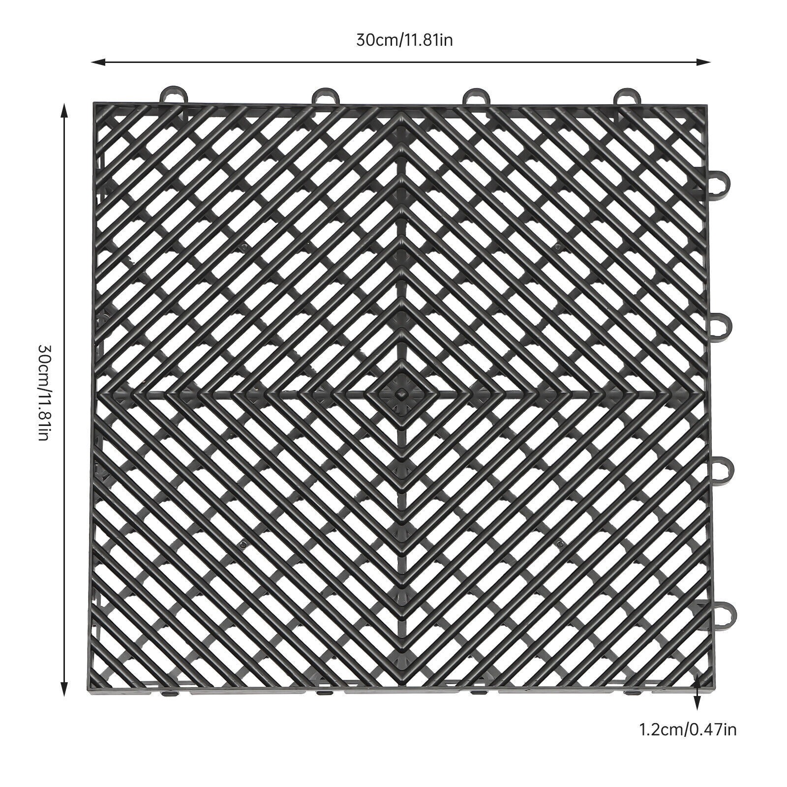 12×12″ Interlocking Garage Floor Tiles 25/55 PCS Deck Tile Snow Water Drainage