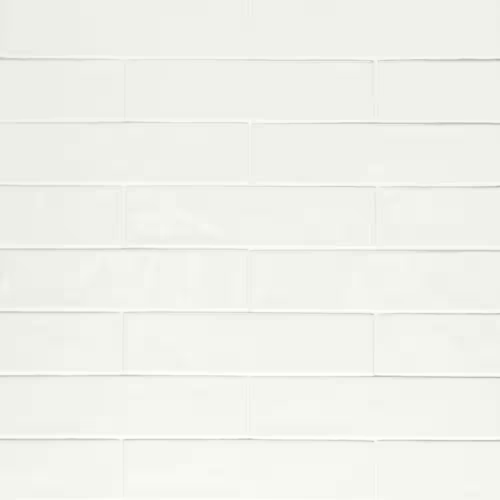 Clara 2.75 In. X 11 In. Glossy White Porcelain Floor Subway Tile (6.35 Sq. Ft./C