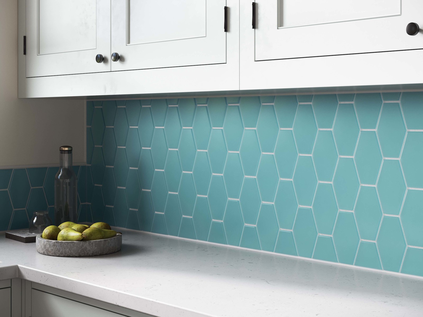 Cruz Bay Studio MKT2872 Long Hex – 11″ x 11″ Geometric Floor and – Caribbean
