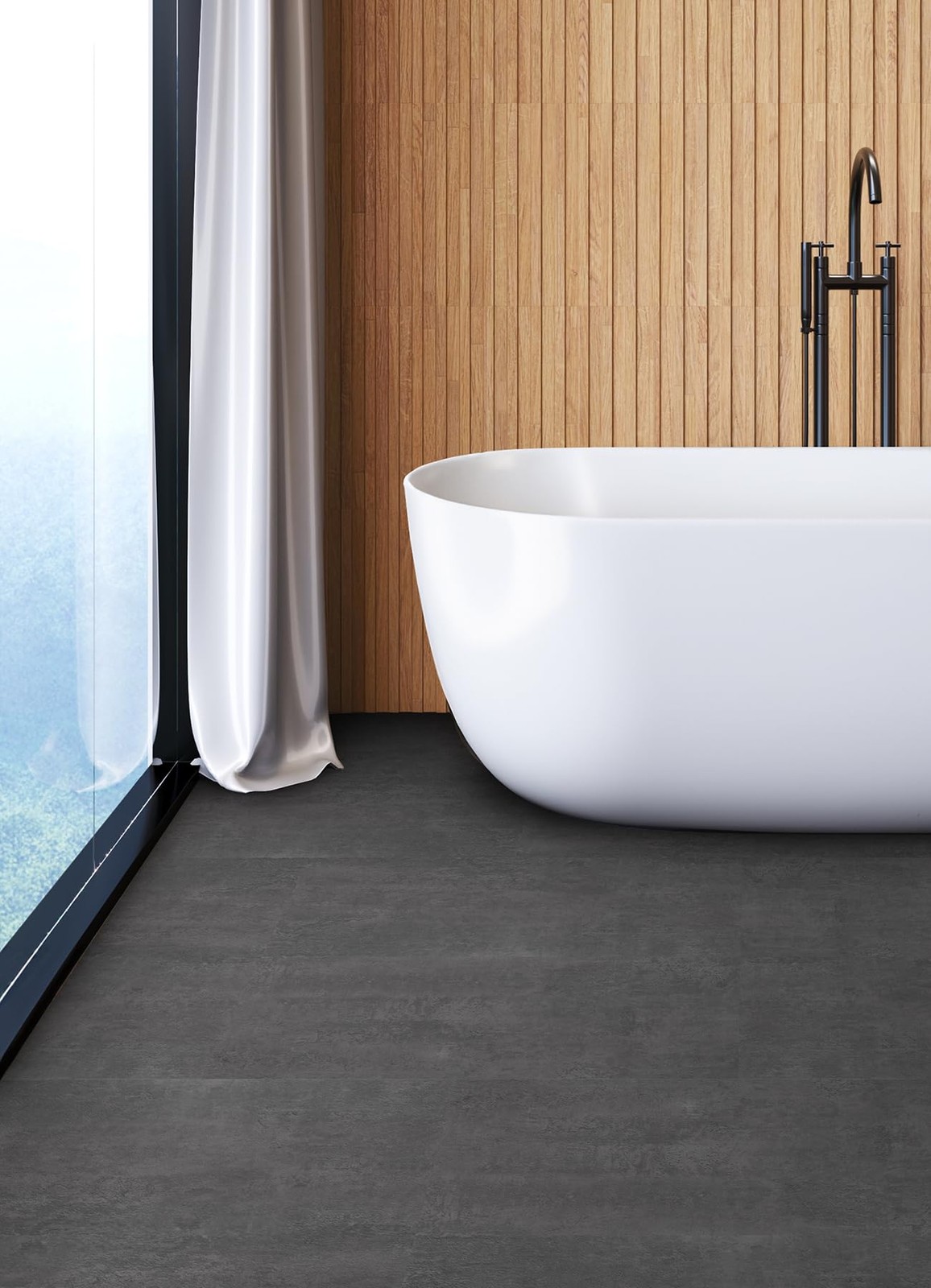 FloorPops Quarry Dark Grey Peel and Stick Floor Tiles, FP6162