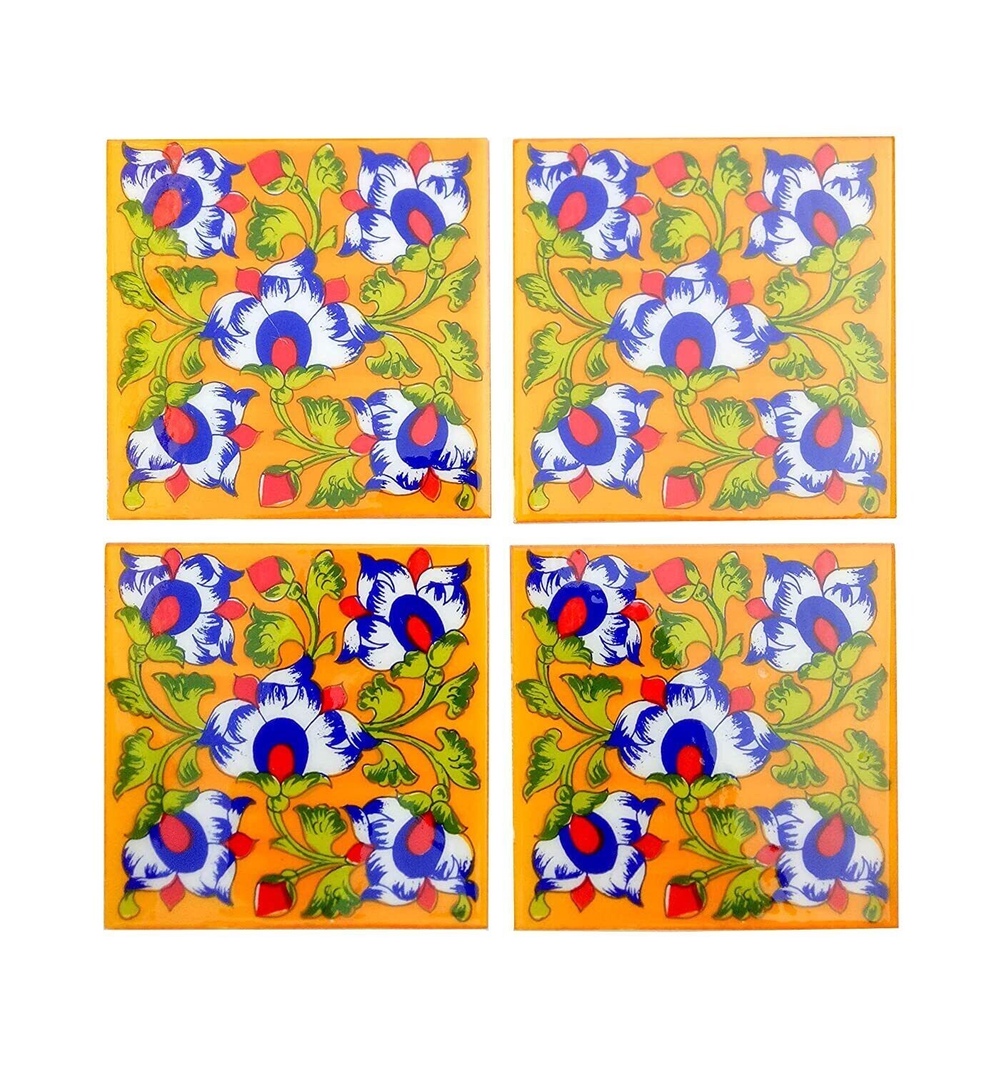 Set Of 4 Home Decor Tile Ceramic High Lighter Wall Bathroom Tiles 6 x 6 Inch
