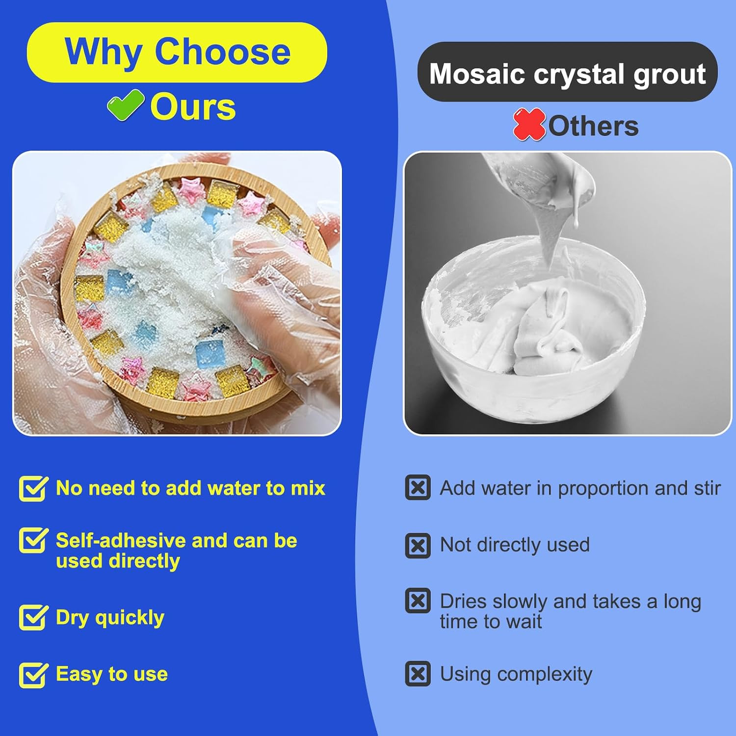 Mosaic Crystal Grout, 7oz Mosaic Crystal Sealant, Tile Grout for Crafts, Hand…