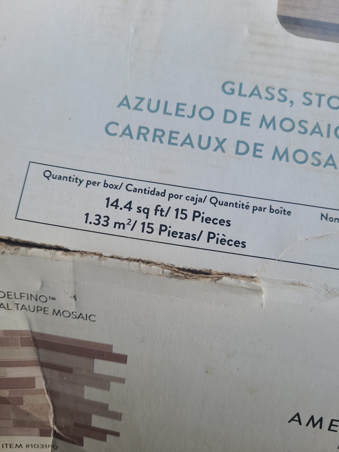 American Olean Glass Stone Wood Look Mosaic Tile Delfino Natural Taupe 16 Sheets