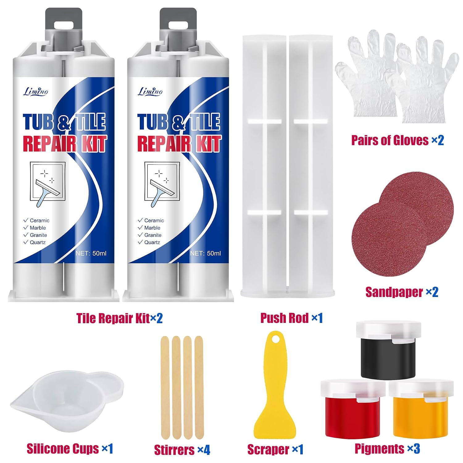 Tile Repair Kit – Porcelain Repair Kit for Repairing Scratches, Chips, Dents, Ho