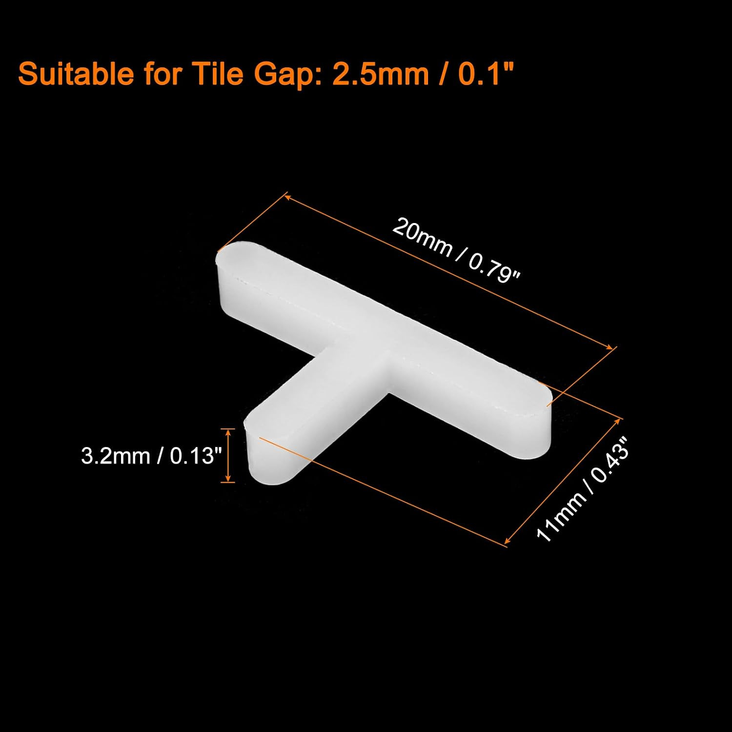 200Pcs Wall Floor Tile Plastic T Shape Spacers Tiling Tools 2.5Mm 3/32″ Tile Spa