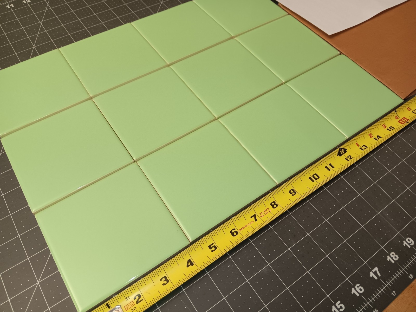 12 pc. Danto Japan Vintage Ceramic Tile JADITE Bullnose Bathroom NOS