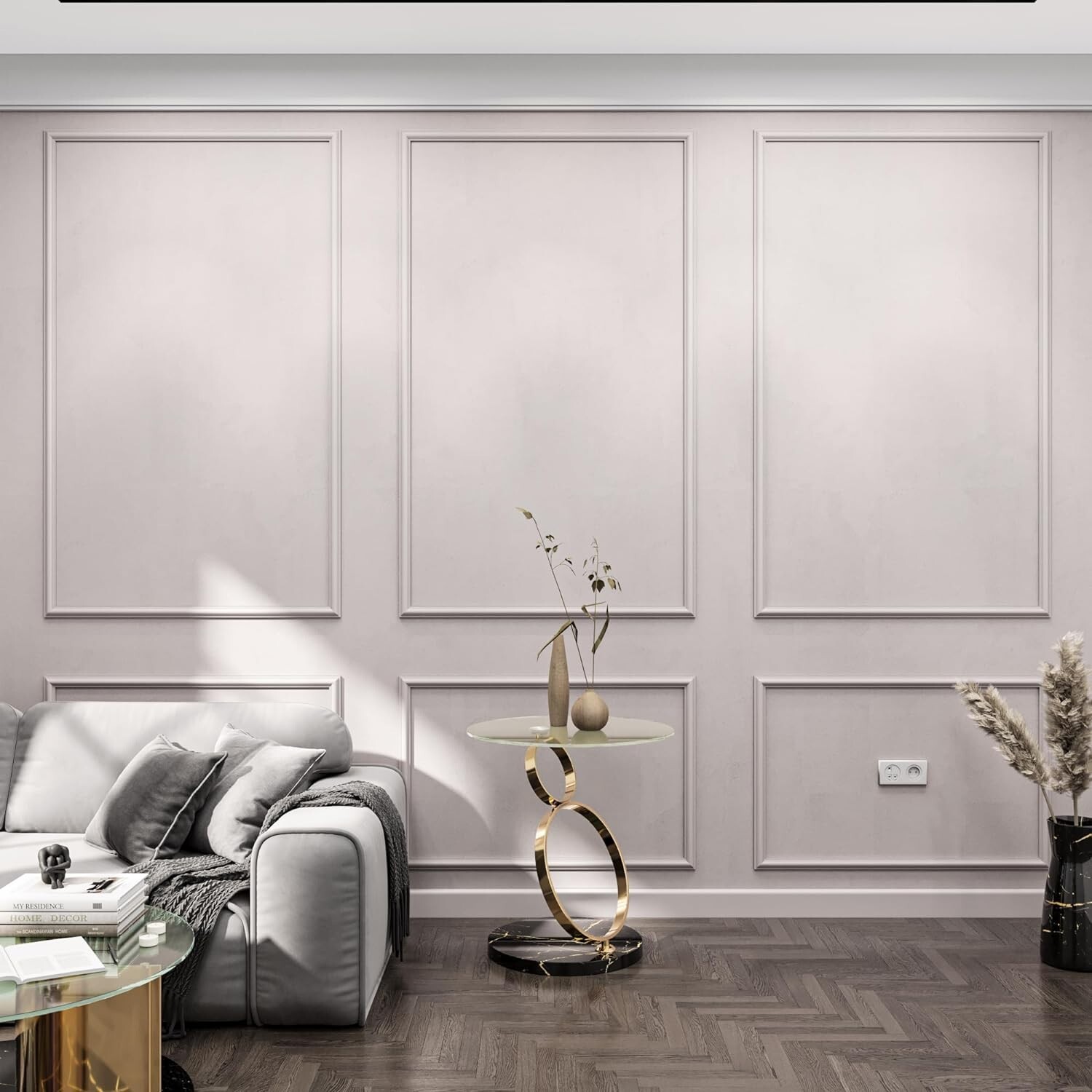 Birdeco – Peel and Stick Pre-Cut Wall molding kit – Factory Primed Wall molding