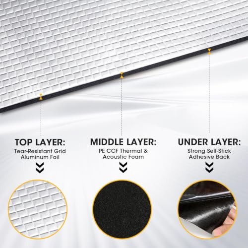 39 sqft Car Sound Deadening Mat – 158mil (4mm) 3-Layer Closed Cell Foam Sound