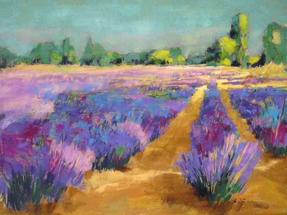 Lavender Field Accent & Decor Tile Jennifer Gardner Landscape Art OB-JG146AT
