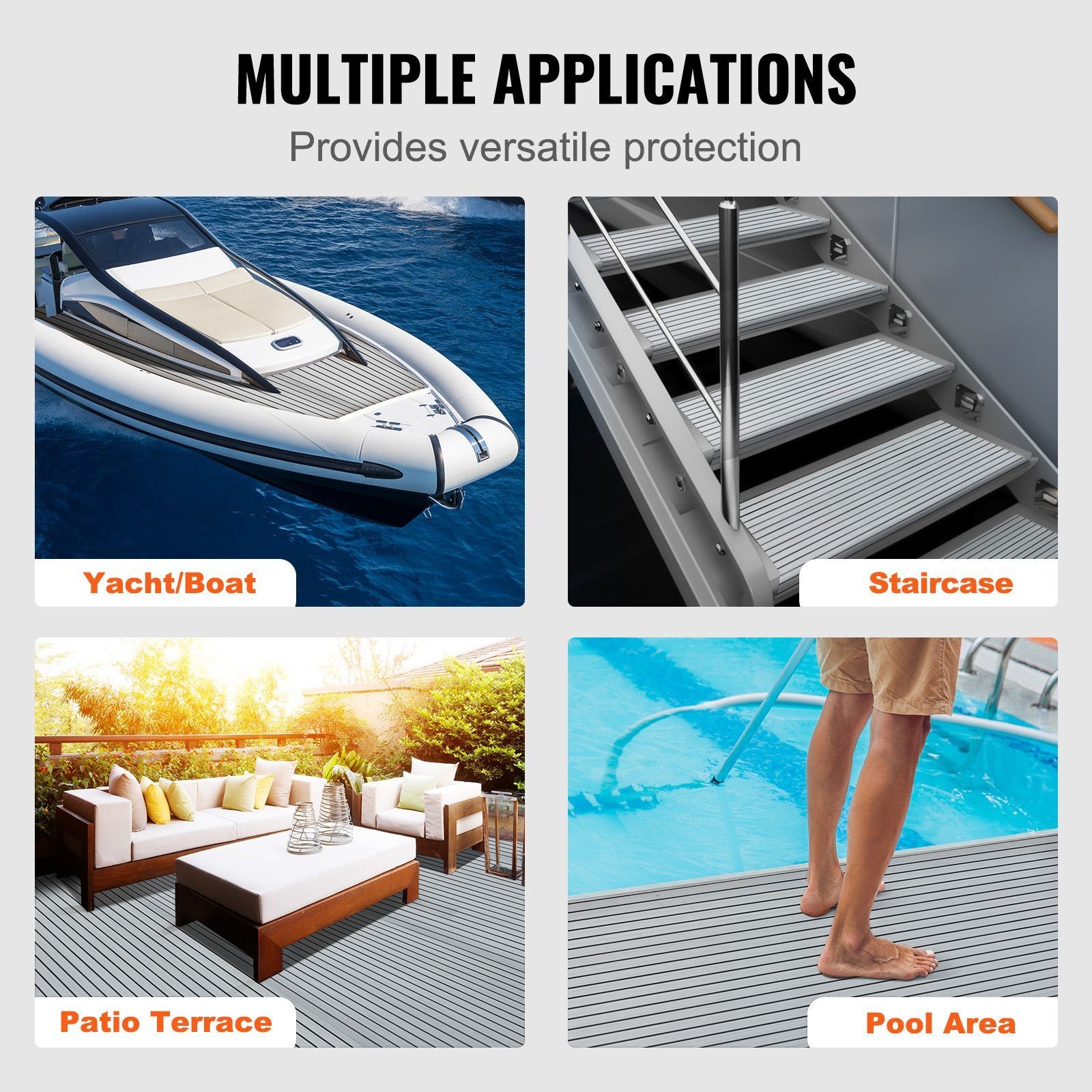 Boat Flooring, EVA Foam Boat Decking 94.5″ x 45.7″, Non – Slip Self – Adhesive