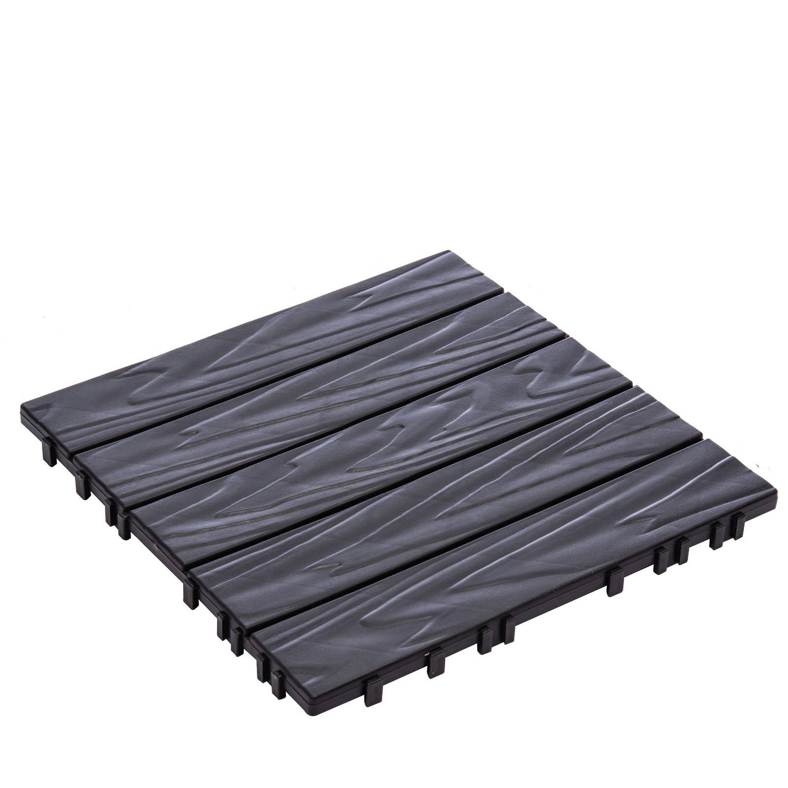 68-Pack 11.42″x11.42″ Plastic Interlocking Deck Tiles 61.60 Sq.Ft